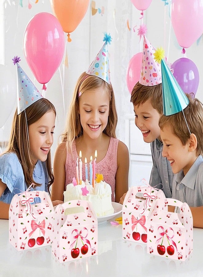 علب هدايا حفلات الكرز من باينراب، 12 قطعة، علب حلوى الكرز مزينة بفيونكة وردية، علب حلوى كوكيت مع بطاقات هدايا، مناسبة لأعياد الميلاد وحفلات الزفاف وحفلات توديع العزوبية وحفلات استقبال المولود، 6.3 × 3.7 × 3.7 بوصة - Image 3